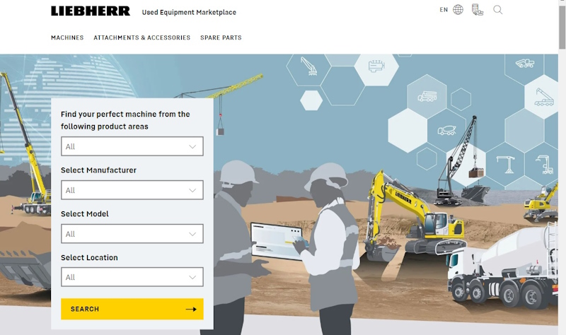 LIEBHERR LANÇA MARKETPLACE DE EQUIPAMENTOS USADOS